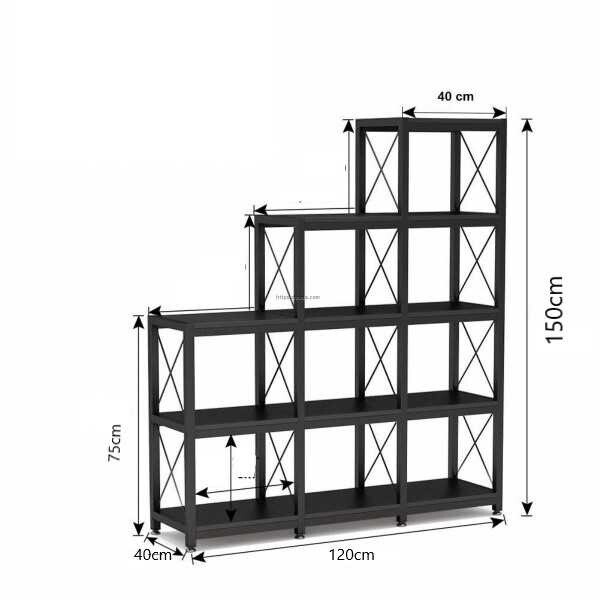 Zizuva Tasarım 120x40x150 CM Ceviz Kitaplık ve Raf Düzenleyici