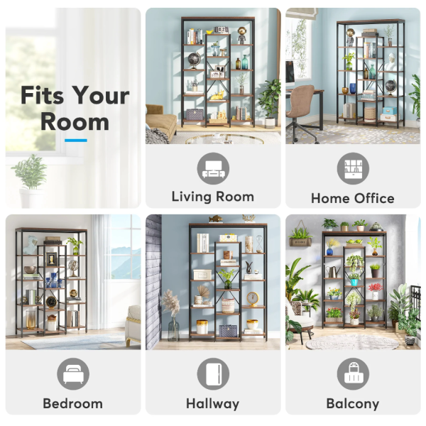 Zizuva Tasarım 180x30x120 CM Ceviz Düzenleyici ve Kitaplık