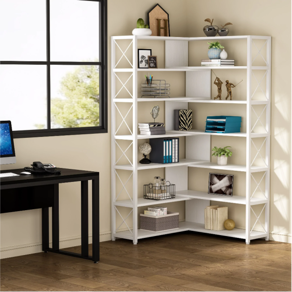 Zizuva Tasarım 140x30x180 CM Beyaz Ev ve Ofis Raf Sistemi