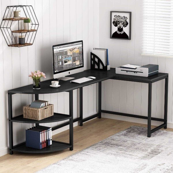 Zizuva Tasarım 190+110x75x60 CM L Model Çalışma Masası