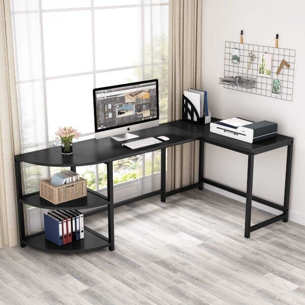 Zizuva Tasarım 190+110x75x60 CM L Model Çalışma Masası
