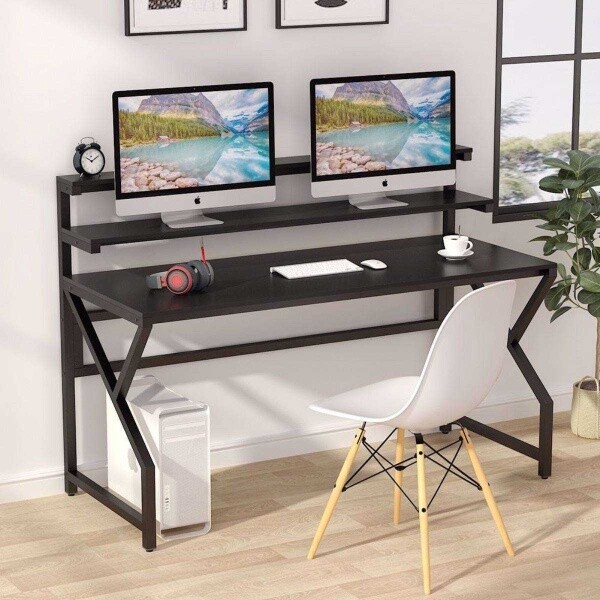 Zizuva Tasarım 140x60x105 CM Siyah Oyuncu ve Çalışma Masası