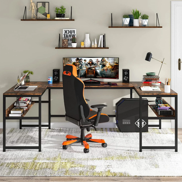 Zizuva Tasarım 210x50x75 CM Ceviz Çizim ve Bilgisayar Masası