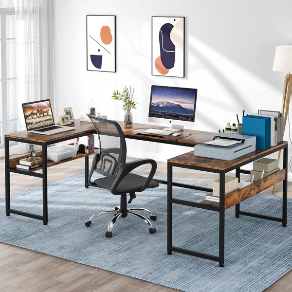 Zizuva Tasarım 210x50x75 CM Ceviz Çizim ve Bilgisayar Masası