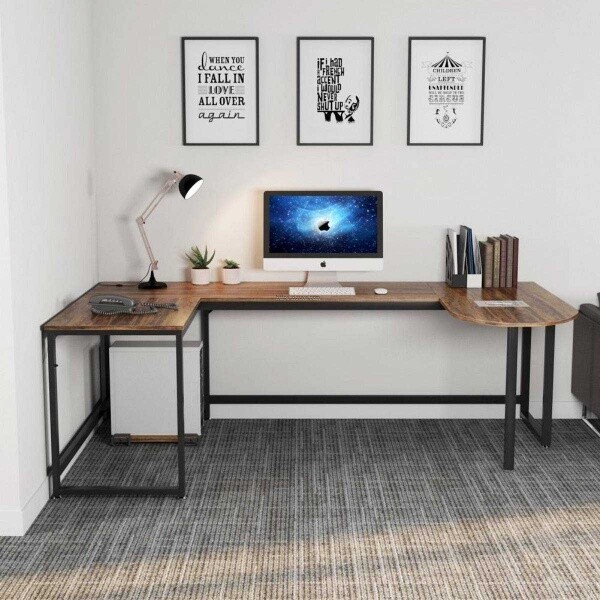 Zizuva Tasarım 135+90+100x60x75 CM Ceviz Bilgisayar ve Çalışma Masası