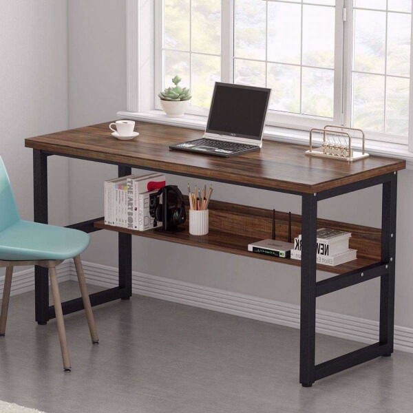 Zizuva Tasarım 140x60x75 CM Ceviz Ev ve Ofis Çalışma Masası