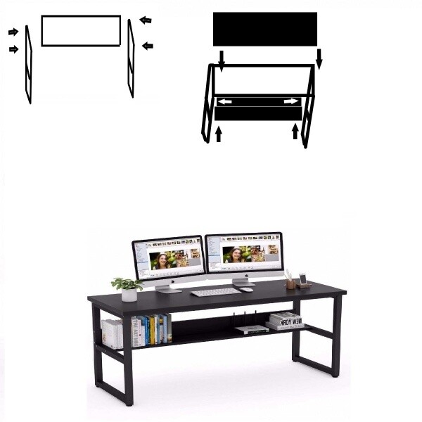 Zizuva Tasarım 140x60x75 CM Ceviz Ev ve Ofis Çalışma Masası