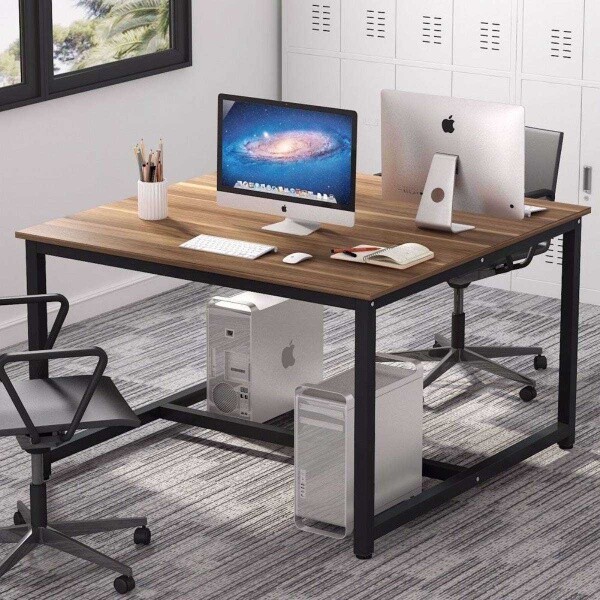 Zizuva Tasarım 120x75x120 CM 2 Kişilik Ceviz Çalışma Masası