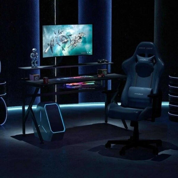 Zizuva Tasarım 120x96x60 CM Monitör Raflı Siyah Gaming Çalışma Masası