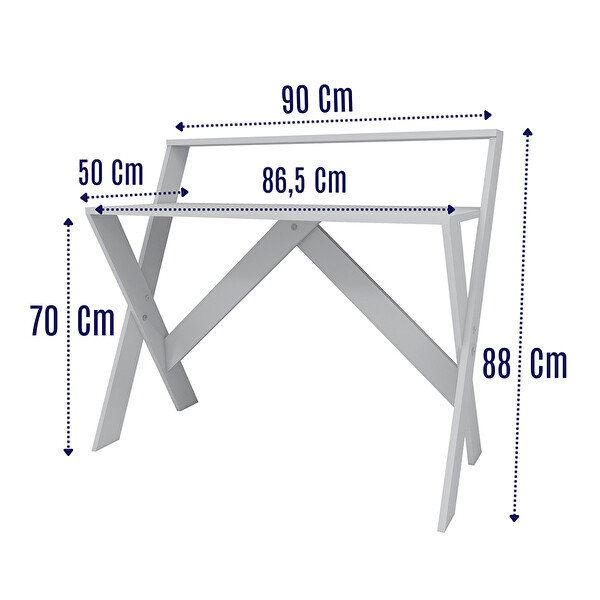 Zuesse Dizayn Iqas X Ayaklı Antrasit - Beyaz Bilgisayar Masası