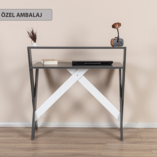 Zuesse Dizayn Iqas X Ayaklı Antrasit - Beyaz Bilgisayar Masası