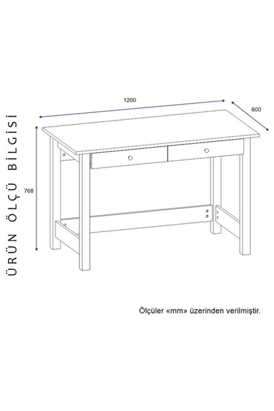 BMdekor Çalışma Masası Roma Antrasit