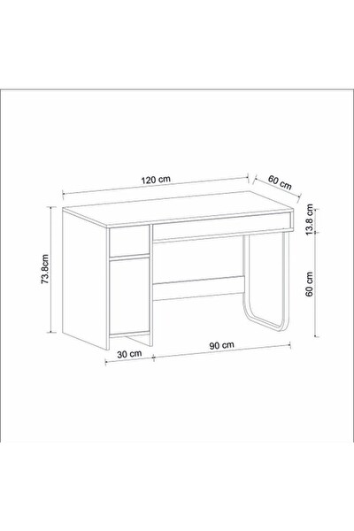 BMdekor Çalışma Masası Arte Antrasit