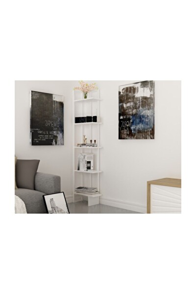 BMdekor Kitaplık Anna Metal Beyaz Beyaz