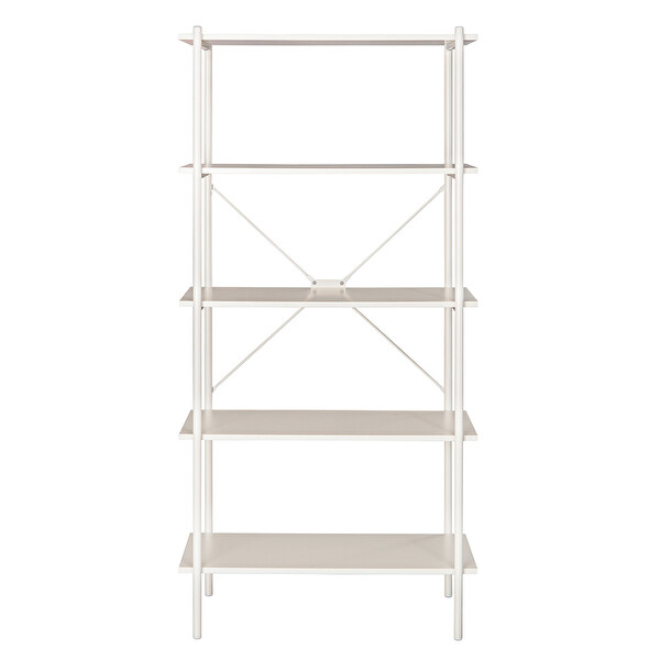 Adore Mobilya Retro 5 Raflı Metal Kitaplık-Vizon 80x163x40 CM