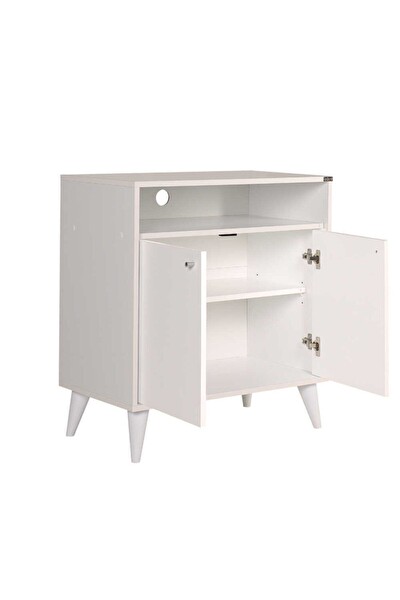 Adore Mobilya London Çok Amaçlı Dolap - Parlak Lake Beyaz 73x79x42