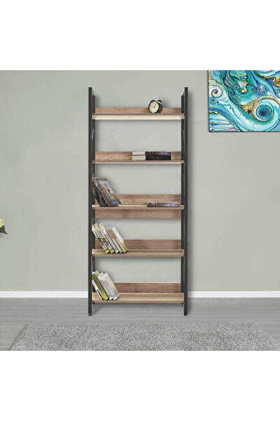 Adore Mobilya Profile 5 Raflı Kitaplık-Açık Ceviz(Tori) 73x172x35 CM (GxYxD)