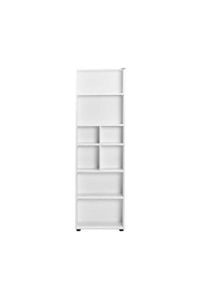 Adore Mobilya White 8 Bölmeli Kitaplık-Mat Beyaz 55x187x23 CM (GxYxD)