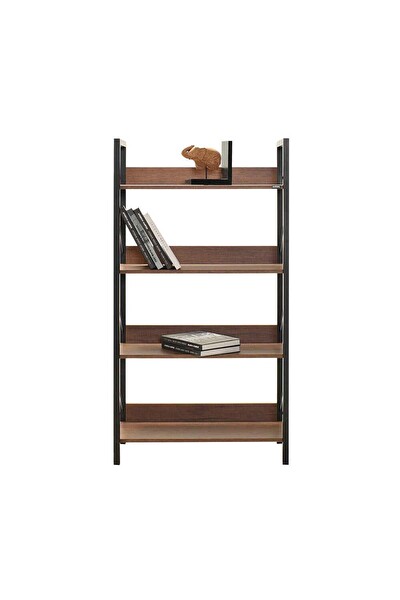 Adore Mobilya Profile 4 Raflı Kitaplık-Koyu Ceviz(Oslo Ceviz) 73x136x35 CM (GxYxD)