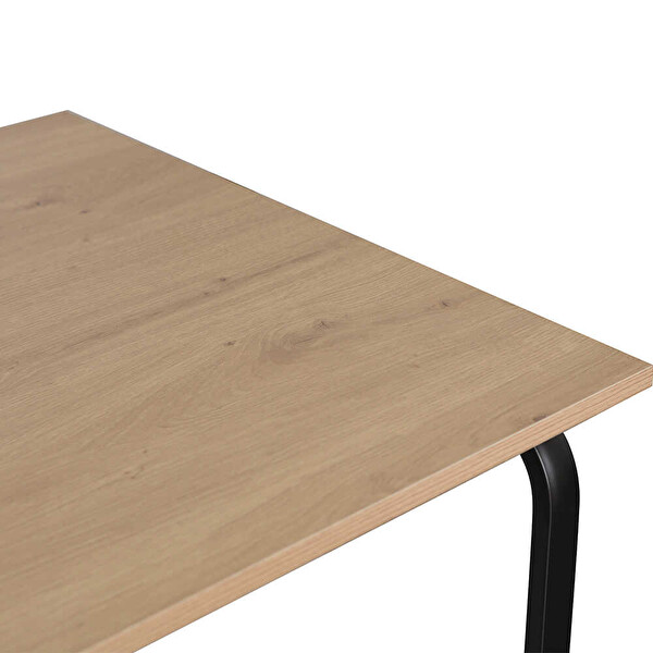 Adore Mobilya Retro 2 Çekmeceli Metal Ayaklı Çalışma Masası-Ceviz/Siyah 120x76x60 CM