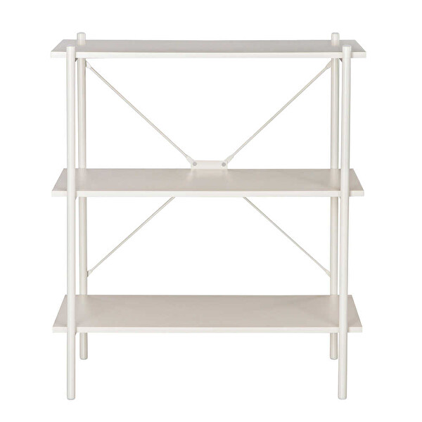 Adore Mobilya Retro 3 Raflı Metal Kitaplık-Vizon 80x92x40 CM