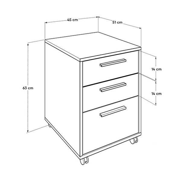 Adore Mobilya Newyork Kilitli Çekmeceli Keson-Latte 45x63x51 CM