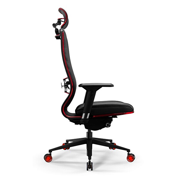 Metta Samurai Red Ergonomik Fileli ve Deri Oyuncu / Ofis Koltuğu - 2E2.3.7.B7 Kırmızı-Siyah