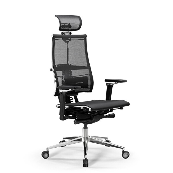 Metta Yoga 4DF Ergonomik Fileli Ofis Sandalyesi / Yönetici Koltuğu - AB.F.15.13A Siyah