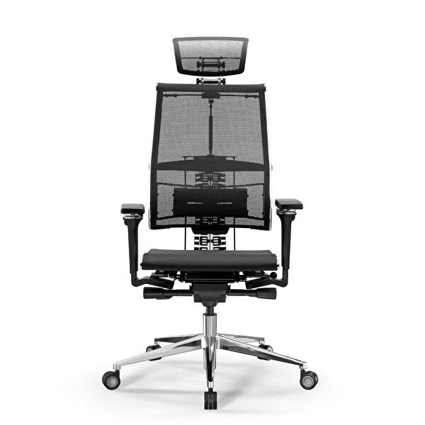 Metta Yoga 4DF Ergonomik Fileli Ofis Sandalyesi / Yönetici Koltuğu - AB.F.15.13A Siyah