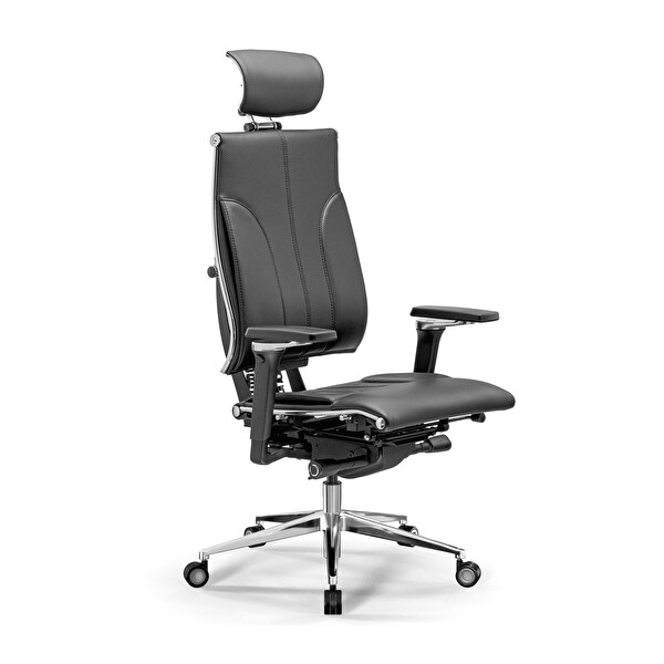 Metta Yoga 4DF Ergonomik Deri Ofis Koltuğu / Yönetici Sandalyesi - A5.F.5.13A Siyah