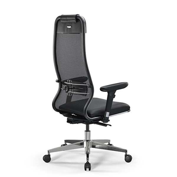 Ergolife SynchroSit 10 Ergonomik Deri ve Fileli Yönetici Koltuğu / Ofis Sandalyesi - 1F6.7.1.544 Siyah