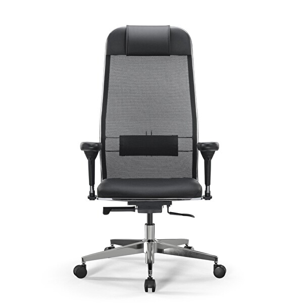Ergolife SynchroSit 10 Ergonomik Deri ve Fileli Yönetici Koltuğu / Ofis Sandalyesi - 1F6.7.1.544 Siyah