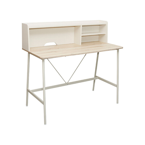 Adore Mobilya Tower Raflı Çalışma Masası - Ceviz / Krem 115.5x55x106 cm