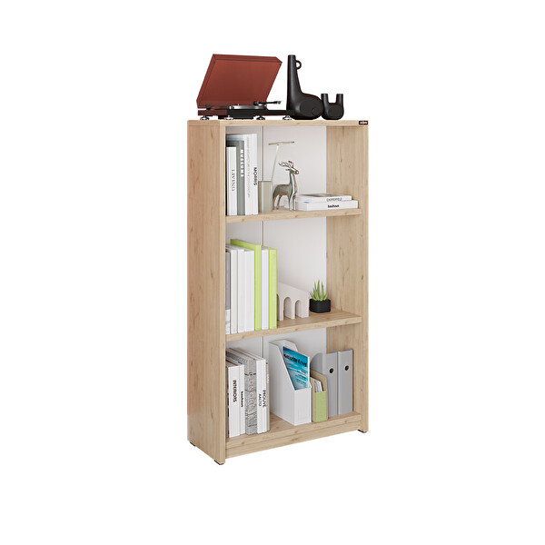 Adore Mobilya 3 Raflı Kitaplık - Florida Meşe 58x106x23 cm