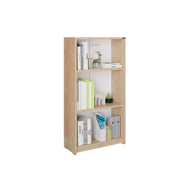Adore Mobilya 3 Raflı Kitaplık - Florida Meşe 58x106x23 cm