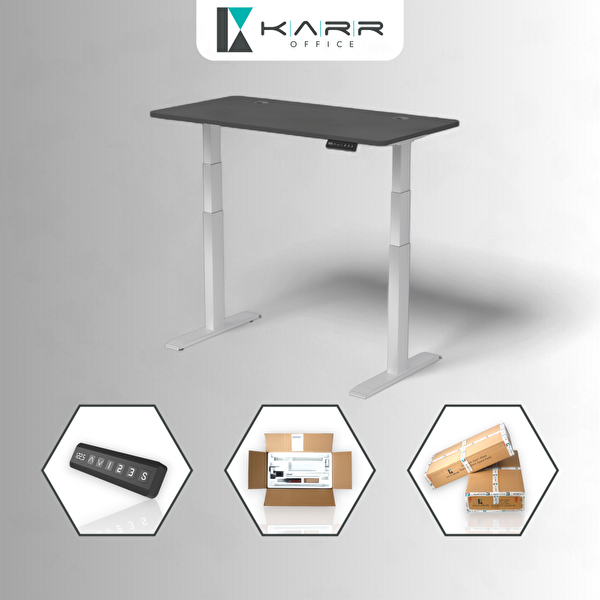 Karr Office O-Flex Duo Çift Motorlu Elektrikli Yükseklik Ayarlı Masa - 140x70 - Barok