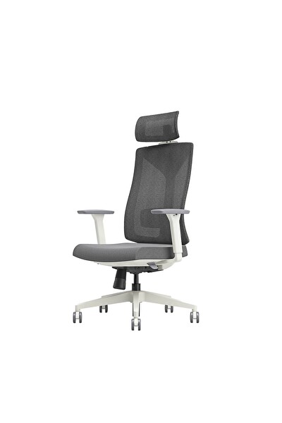 Adore Mobilya Leader File Sırtlı Multi Mekanizma Ofis Koltuğu Bej-Gri 67x118-5-128,5x 70 CM (GxYxD)
