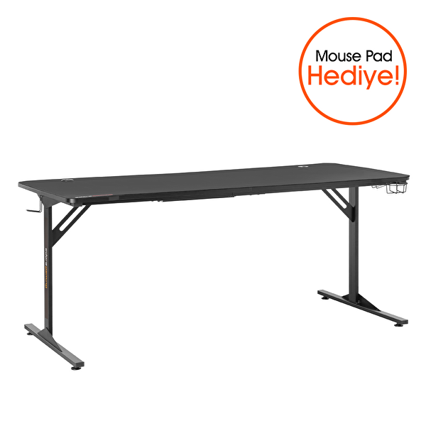 Adore Mobilya Epic-X 180x76x80 CM Siyah Oyuncu ve Bilgisayar Masası
