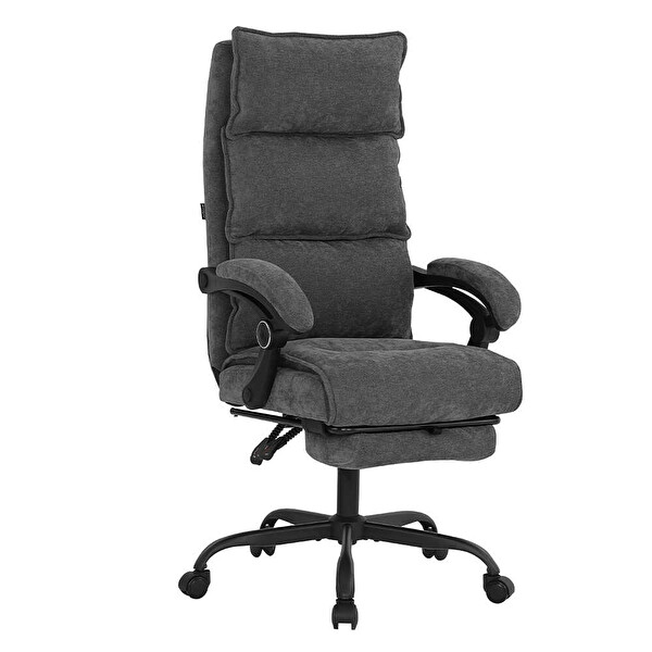 Adore Mobilya Ultra Comfort Çalışma Koltuğu - Koyu Gri 64.5x112-120x65 CM