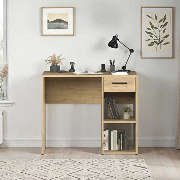 Adore Mobilya Trendline Çekmeceli Çalışma Masası Florida Meşe 90x75x52 CM