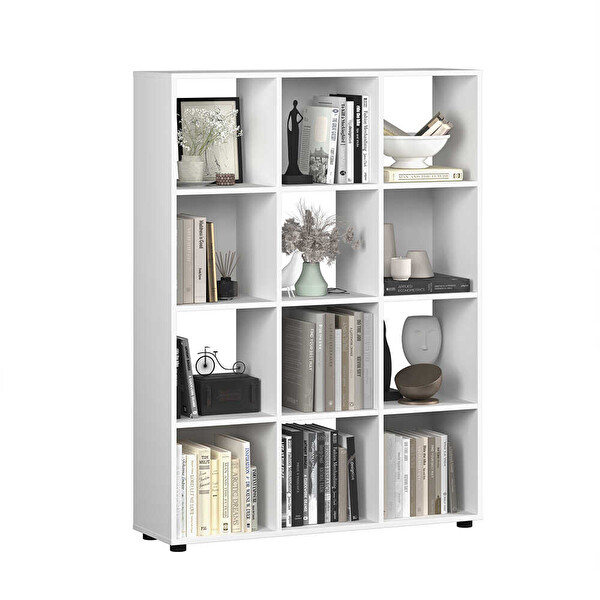 Adore Mobilya Cubic Kitaplık Beyaz 104x140.5x30 CM