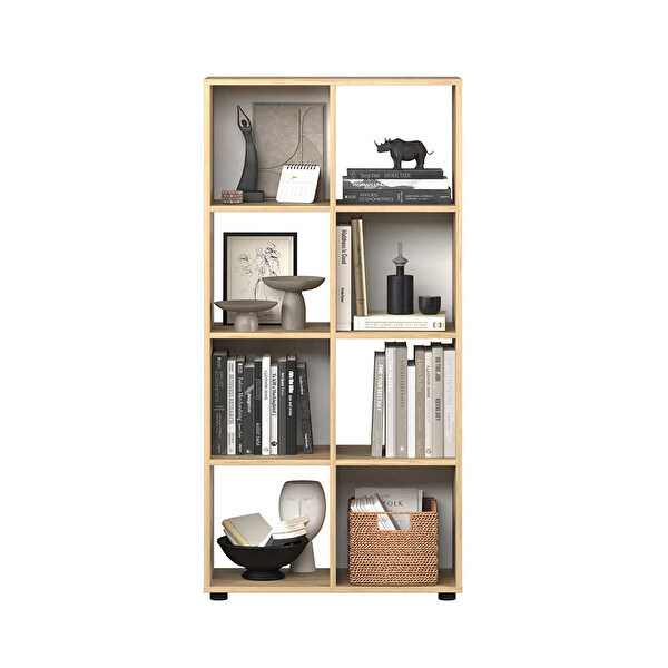 Adore Mobilya Cubic Kitaplık Florida Meşe 70x140.5x30 CM