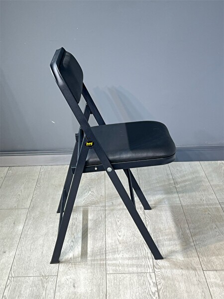 Hey Modüler Mobilya Buse Çalışma Masası Ofis Bilgisayar Masası - Katlanır Sandalyeli 103 CM Metal Siyah Ayak
