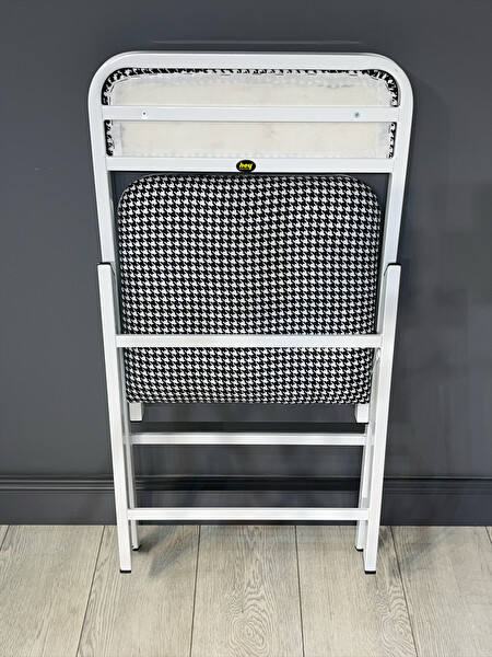Hey Modüler Mobilya Buse Çalışma Masası Ofis Bilgisayar Masası - Katlanır Sandalyeli 103 CM Metal Beyaz Ayak