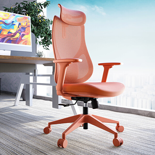 Karr Office Rio Ergonomik Çalışma Sandalyesi - Turuncu