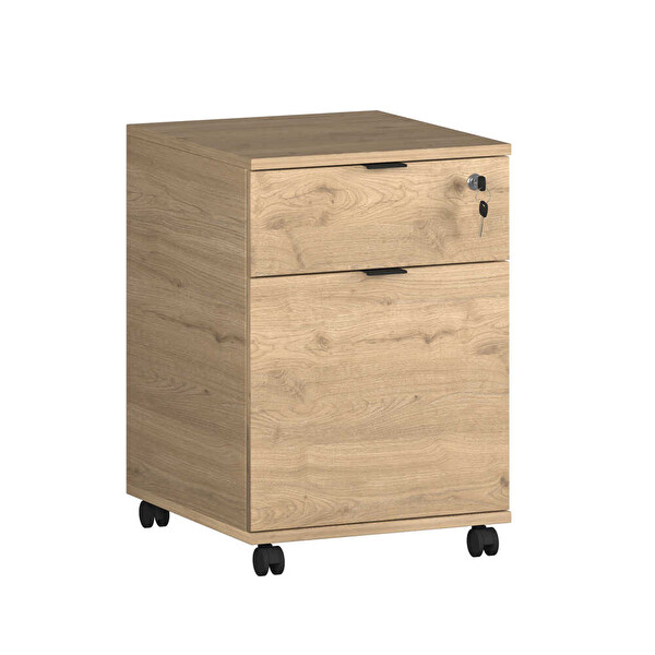 Adore Mobilya Rio Ofis Kilitli Çekmeceli Keson - Florida Meşe 41x61x45 CM