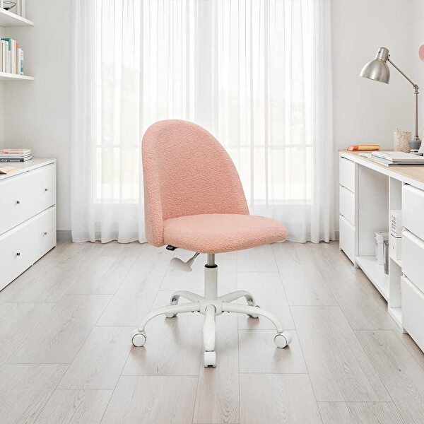 Adore Mobilya Curve Çalışma Sandalyesi - Pembe 61x58.5x81.5-91 CM