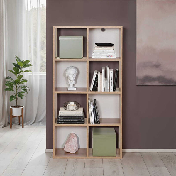 Adore Mobilya Vera 8 Bölmeli Kitaplık-Sonoma 61x121x30 CM (GxYxD)