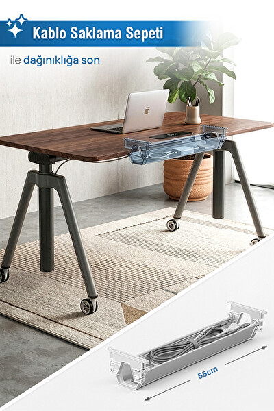 Karr Office O-Flex Oak Yükseklik Ayarlı Çalışma Masası