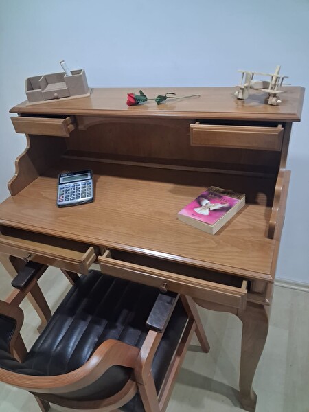 Bengi Ankara Mobilya 90634 İlham Klasik Ceviz Çalışma Masası Takımı